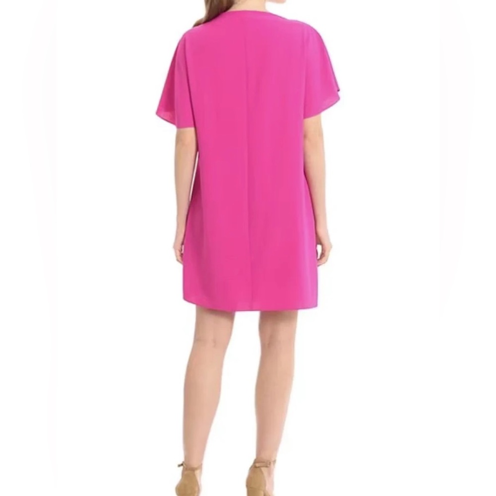 New York & Co Magenta Cowl Neck T-shirt Shift Dress M